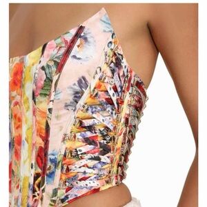 Zimmermann Colorful Floral Crop Top